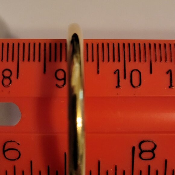 **SOLD&**14k Yellow Gold Round Hoop Earrings 35X2mm ≈2.8 gr - Picture 5 of 8